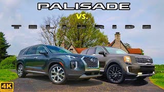 NEWCOMER BATTLE  2020 Hyundai Palisade vs 2020 Kia Telluride Comparison [upl. by Durst]