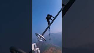 HARDEST ELECTRIC POWERLINE INSTALLATION JOB 😱 shorts youtubeshorts eletical job [upl. by Sel]