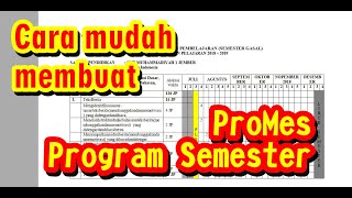 PEMBUATAN PROMES PROGRAM SEMESTER  Program Pembelajaran promes program [upl. by Navar]