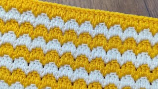 SUPER EASY Crochet Pattern for beginners Crochet stitch for baby blanket amp bag [upl. by Efram739]