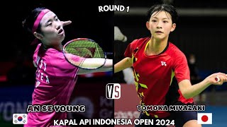 AN Se Young vs Tomoka MIYAZAKI  Indonesia Open 2024 Badminton Round 1 [upl. by Ellehcem867]