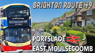 Brighton Bus Route 49 Portslade Station  East Moulsecoomb [upl. by Roseann479]