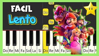 Super Mario Bros Movie  Superstars  PIANO FÁCIL Lento [upl. by Sorenson209]