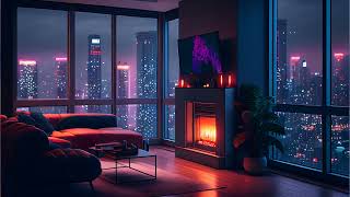 Cyberpunk Tokyo Highrise Condo  Lofi Synthwave Chill Beats [upl. by Albertina]