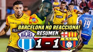 SE VA LA ETAPA MACARÁ 11 BARCELONA SC RESUMEN AMARGO EMPATE por ERRORES BSC NO REACCIONA [upl. by Reena]