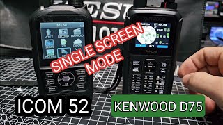 KENWOOD D75 amp ICOM ID52  GPS SINGLE SCREEN MODE [upl. by Andryc808]