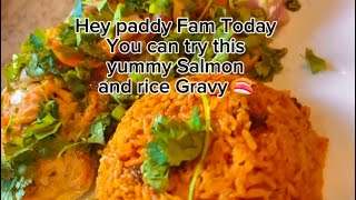 THIS IS THE BEST amp PERFECT WAY TO MAKE SALMON and RICE GRAVYtrendingviralafricandishcooking [upl. by Enilorac57]