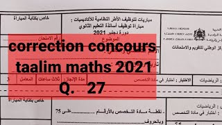 correction concours taalim maths 2021 [upl. by Imailiv]