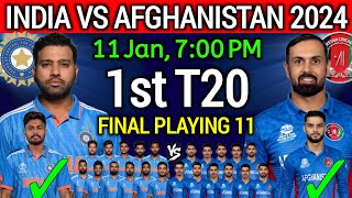 India vs Afghanistan 1st T20 Match 2024  Ind vs Afg 1st T20 Playing 11  Ind vs Afg 2024 [upl. by Hadria597]