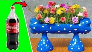 flower pot decoration ideas with plastic bottlestrading garden ideas plastic bottle recycled idea [upl. by Aerdnuahs]