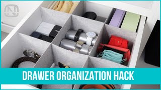 DIY How to make a drawer organizer  Drawer divider hack  OrgaNatic [upl. by Kruse346]