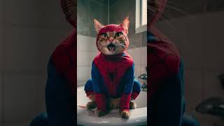 Mewo Cat Love Spiderman cartoon GINGER CAT Fortunately it’s just a dream cat cute aicat funny [upl. by Ashlan]