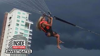 Woman Survives After Parasailing Rope Snaps [upl. by Yelsehc715]