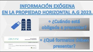 4 Información exógena en la propiedad horizontal AG 2023 [upl. by Ferdy]