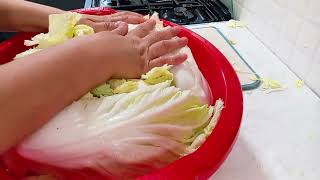 Kimchi tayyorlashкимчи food deliciious recipe cooking [upl. by Steffy866]