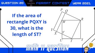 Grade 11 Math  Fermat Contest Question 20  2021 [upl. by Arezzini]