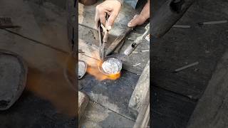 Melting Silver In Primitive Way ShortsVideo [upl. by Arleta]