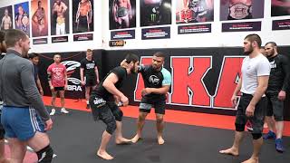 Deron Winn Wrestling Practice Khabib Nurmagomedov amp Islam [upl. by Ahsiaa]