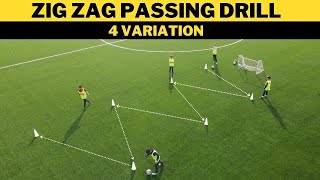 Zig Zag Passing Drill  4 Variation  U11 U12 U13 [upl. by Fotinas]