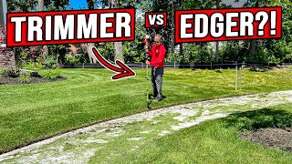 HOW TO GET A PERFECT SIDEWALK EDGE EVERY TIME TRIMMER VS EDGER [upl. by Elahcar]