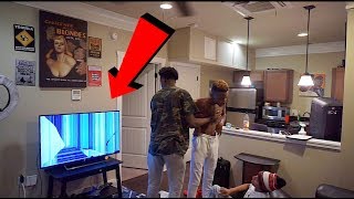 BROKEN TV SCREEN PRANK ON FUNNYMIKE GETS VERY ANGRY [upl. by Sylvie503]