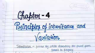 Principle Of Inheritance amp Variation  Class 12 Biology Chapter 4 Handwritten notes biologyvideo [upl. by Mcnally286]