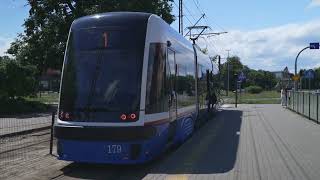 Poland Bydgoszcz tram 1 ride from Rondo Grunwaldzkie to Stawowa [upl. by Nnyre665]