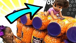 Baby Doll Goes Shopping Pretend Play Toy Food [upl. by Alla]