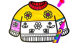 Autumn Sweater Coloring Pages  Fall Coloring for Kids  Free Coloring Fun [upl. by Nancee]