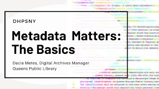 Metadata Matters The Basics [upl. by Coryden]