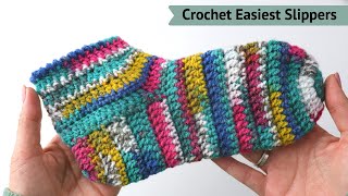 Crochet Easiest Slippers For Beginners [upl. by Emlin]