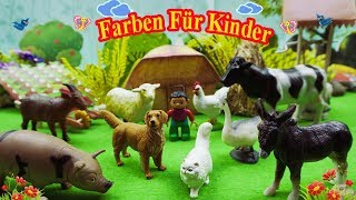 Tiergeräusche für kleinkinder bauernhof  Tiere für kinder  Lernvideos für kinder deutsch [upl. by Audras166]