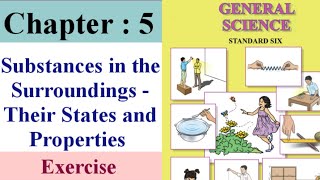 Substances in the surroundings their states and properties class 6 Excercise  6th standard science [upl. by Allerim]