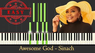 Sinach Awesome God Piano Chords  Lyrics  Instrumental  Piano Tiles Key C [upl. by Emil315]