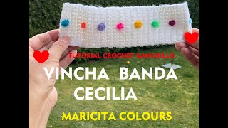 Vincha a crochet  3 Punto Puff quotCecilia por Maricita Colours [upl. by Allekim]