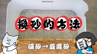 如何從礦砂轉換成豆腐砂？讓貓咪輕鬆換砂的方法【臭味滾豆腐貓砂】 [upl. by Lleirbag]