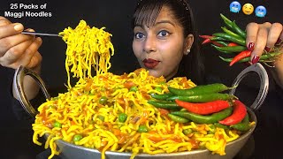 EATING 25 PACKS OF MAGGI NOODLES WITH CHILLIES  MAGGI EATING CHALLENGE  EATING SHOW  MASSY EATING [upl. by Eiffub110]