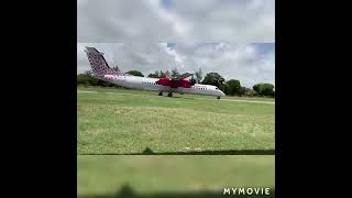 JAMBO JET Q400 TAKEOFF ROLL IN UKUNDA [upl. by Nnylaf]