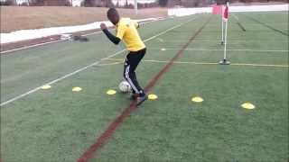 Soccer Drill Cone drills to improve ball control and dribbling technique [upl. by Anaehs]