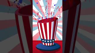 Patriotic Hat Animation over American Flag Background Video  WaveBreak Media shorts [upl. by Brittni239]