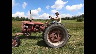 1954 Farmall Super C  Mowing Hay with a Sickle Bar Mower [upl. by Brag]