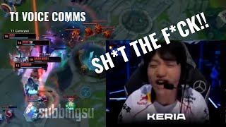 T1 vs GenG Final Fight in Game 4 Voice Comms [upl. by Ahsiaa717]