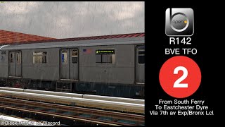 OpenBVE TFO Showcase R142 2 Train From South Ferry To Eastchester Dyre Avenue [upl. by Annnora]