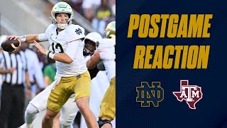 Notre Dame football vs Texas AampM Aggies postgame reaction show  IRISH WIN 2313 [upl. by Lakym]