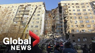 Fatal gas blast at Russian apartment leaves dozens trapped under rubble [upl. by Sualokcin543]