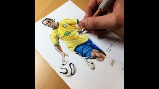 Drawing Ronaldinho [upl. by Lemaceon]