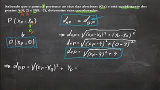 Geometria Analítica  Ponto equidistante utilizando distância entre dois pontos [upl. by Salguod]