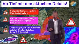 Das VbTief mit den aktuellen Details Hochwasser Alpenschnee NiederschlagsSummen Weiterer Trend [upl. by Tisha783]