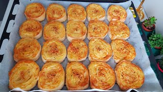 10 DAKİKADA 2 TEPSİ BÖREK YAPTIM PATATESLİ RULO BÖREK [upl. by Eiramanit]