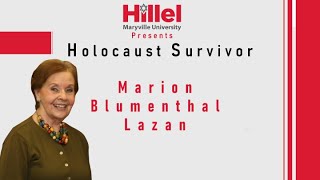 Maryville Hillel Presents Holocaust Survivor  Marion Blumenthal Lazan [upl. by Allisurd320]